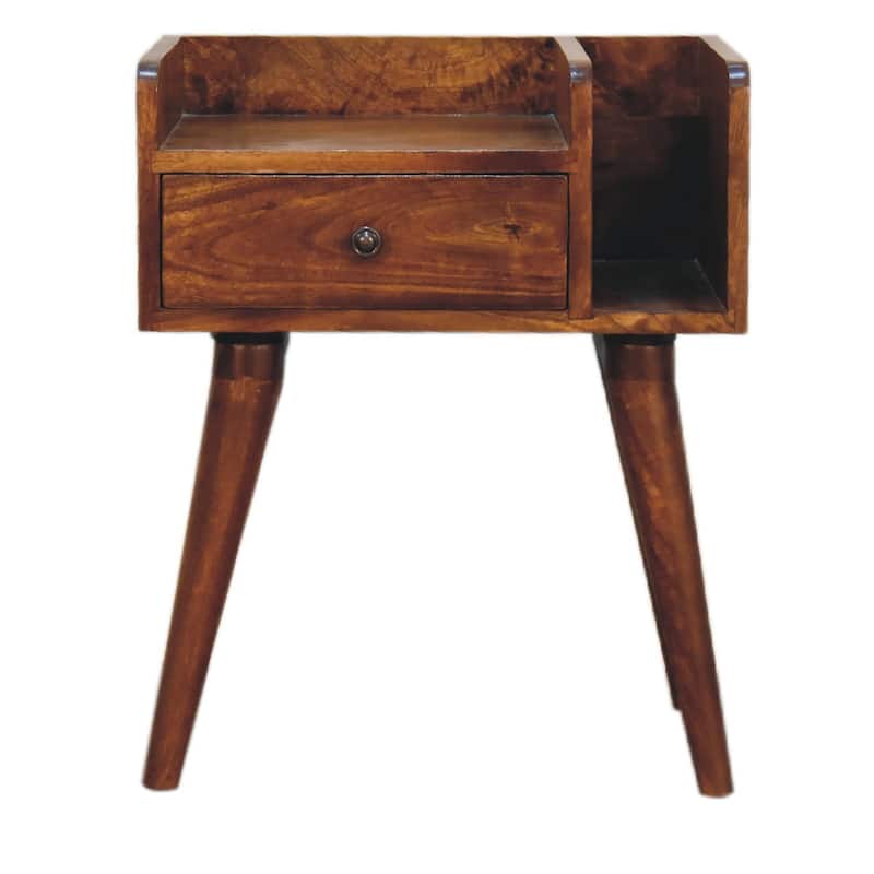HomeRoots 22" Chestnut Solid Wood One Drawer Nightstand