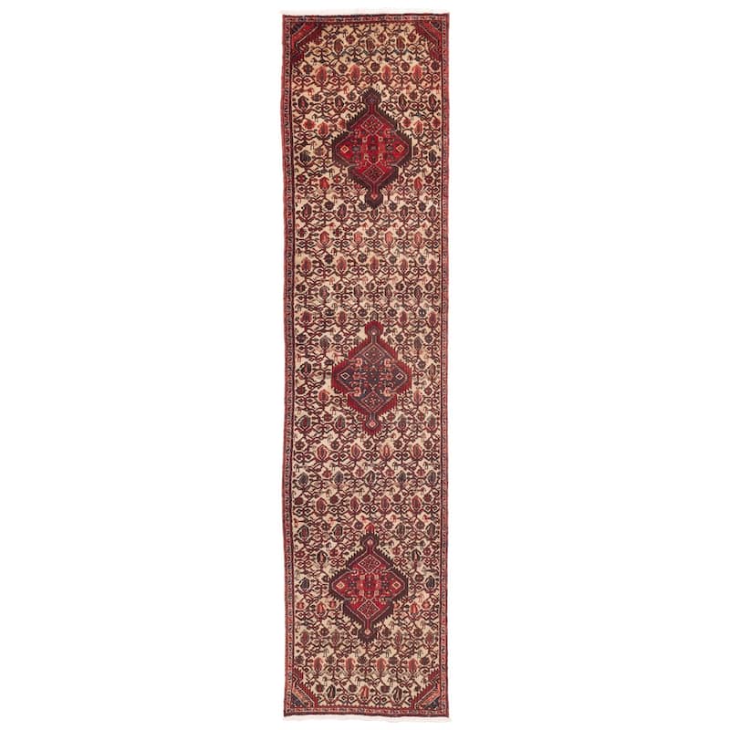 ECARPETGALLERY Hand-knotted Andelz Ivory Wool Rug - 3'2 x 13'0