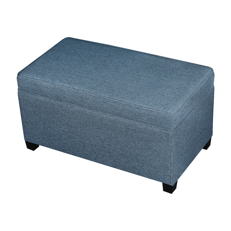 Adeco Linen Storage Ottoman Bench for Entryway or Bedroom