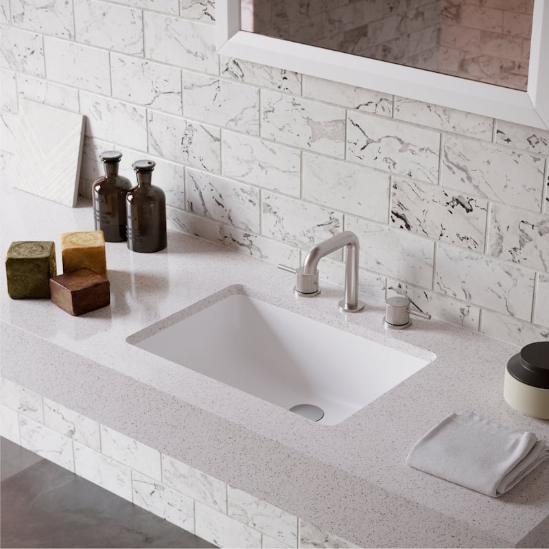 Karran Tryst KBF464 2-Handle Three Hole Widespread Bathroom Faucet with Matching Pop-up Drain