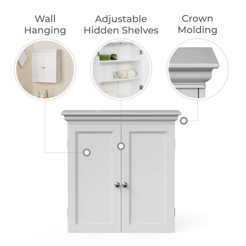 Teamson Home Stratford Classic Wall Cabinet with Adjustable Shelves