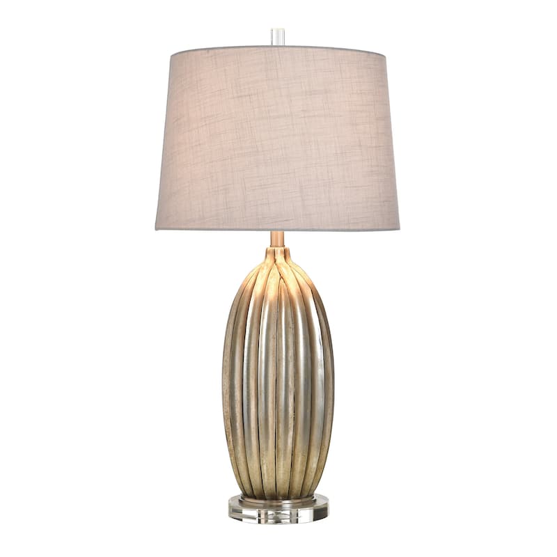 StyleCraft Poly Table Lamp - Laslo Silver - White Shade