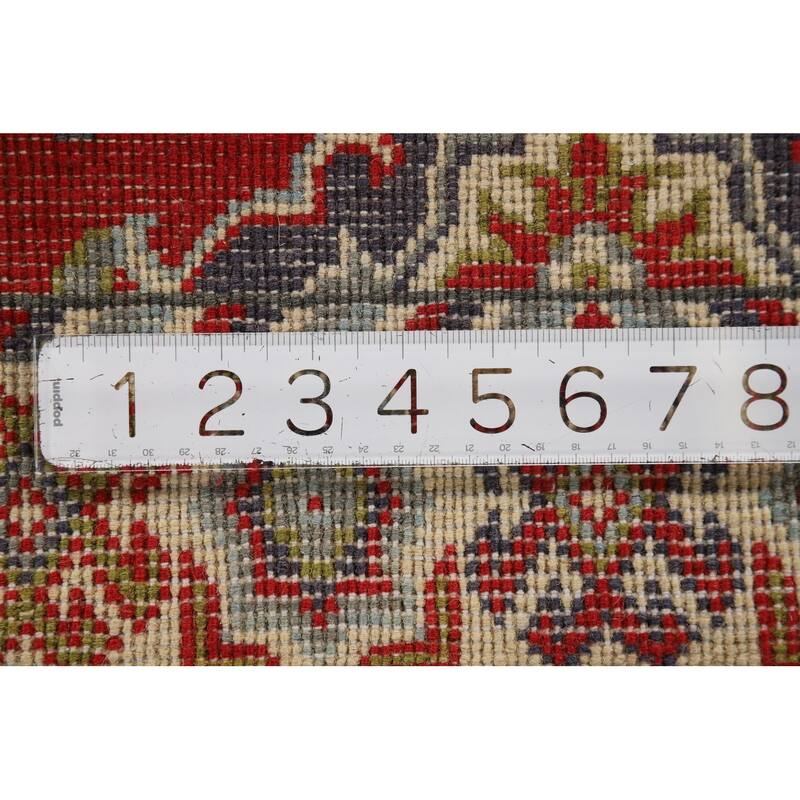 Red Kazak Oriental Foyer Rug Hand-Knotted Geometric Wool Carpet - 2'0" x 3'1"