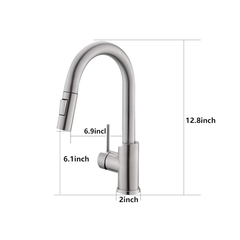 Topcraft Single Handle Stainless Steel Bar Faucet with Sprayer