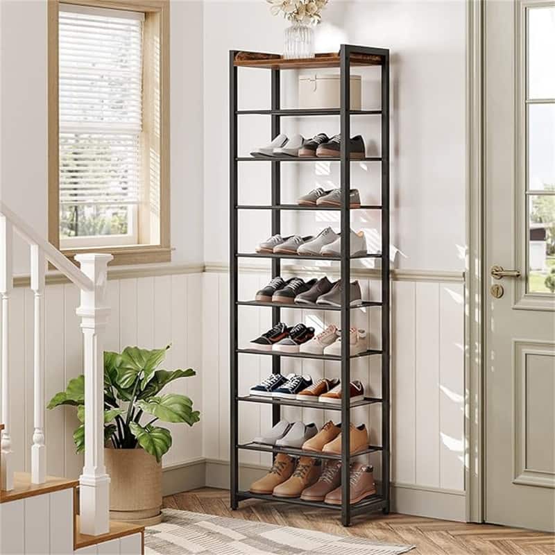 10 Tier Shoe Rack - 11.8"D x 20.5"W x 67.7"H