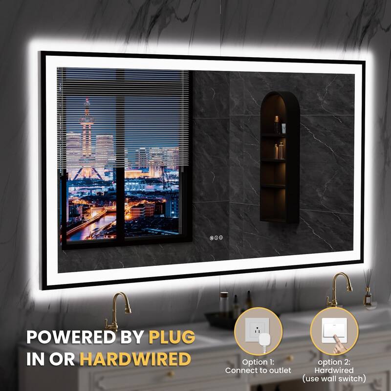 72x40 Inch Frameless LED Bathroom Mirror,Smart Mirror