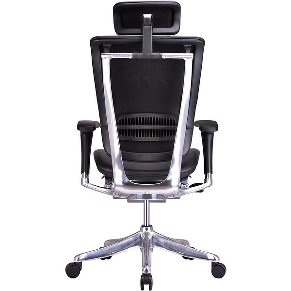 White ergonomic leather best sale chair by gm seating