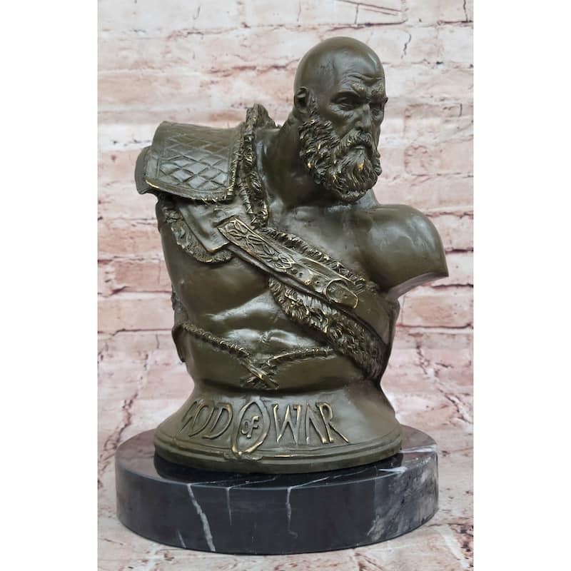 Bronze Kratos God Of War Bust - Gaming Sculpture Decor Original Art