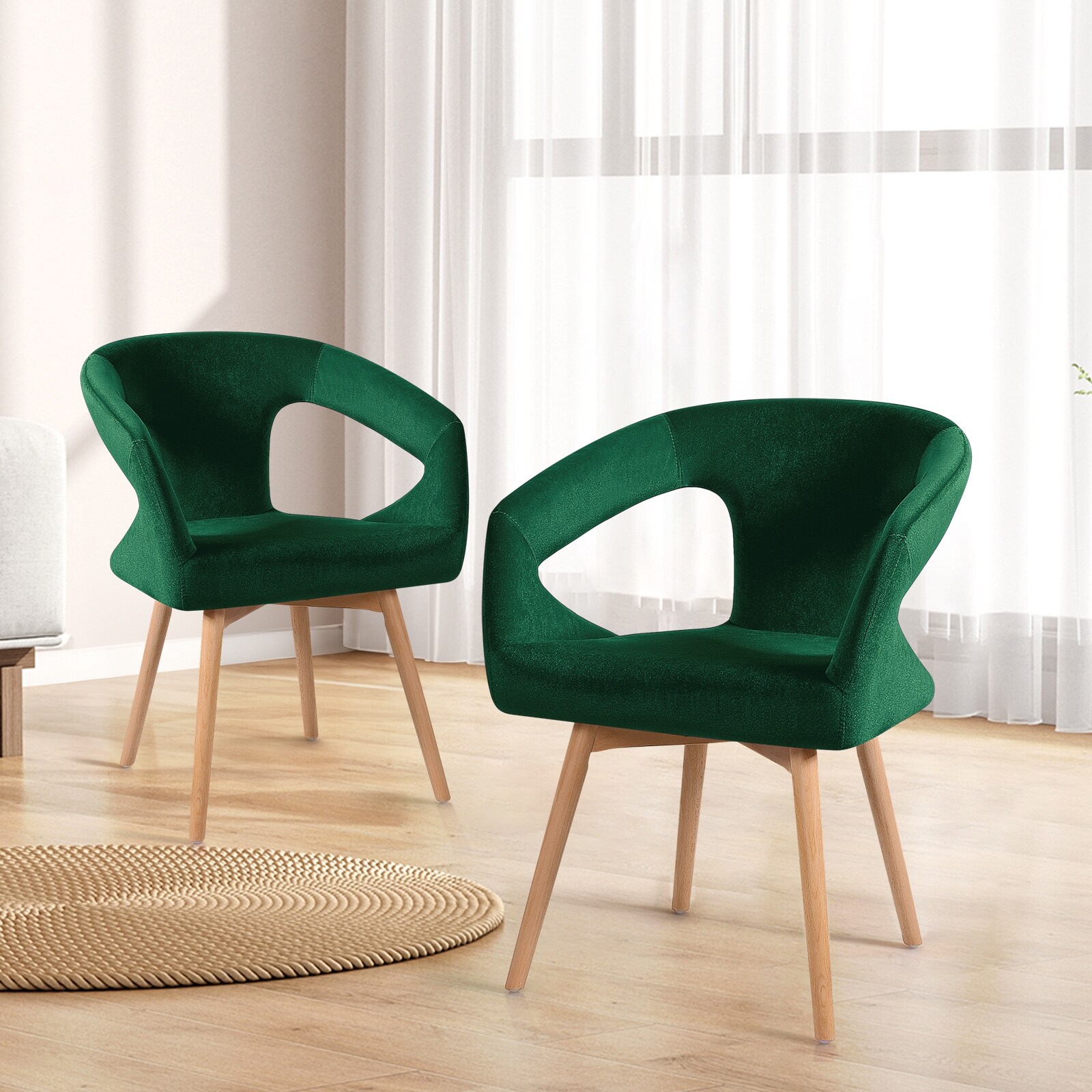 Velvet chair with wooden legs deals