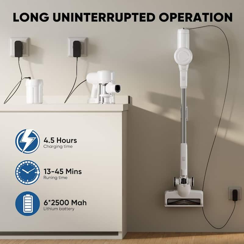 Cordless 3-in-1 Stick Vacuum Cleaner, Lightweight for Carpet, Hard Floors, Pet Hair, and Home Cleaning