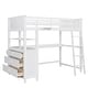 preview thumbnail 4 of 15, Elegant Design Loft Bed with Shelves, Drawers and Desk, Health and Comfort, Twin Size, White