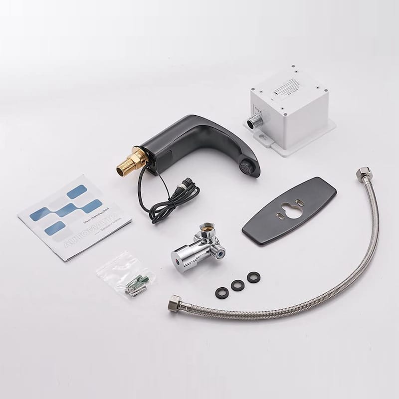 Chrome Touchless Bathroom Faucet with Hole Cover Plate