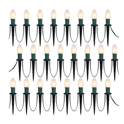30.75 FT Christmas Pathway Lights Outdoor - Green and Clear