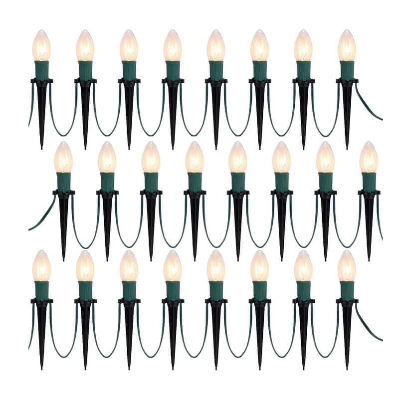 30.75 FT Christmas Pathway Lights Outdoor - Green and Clear