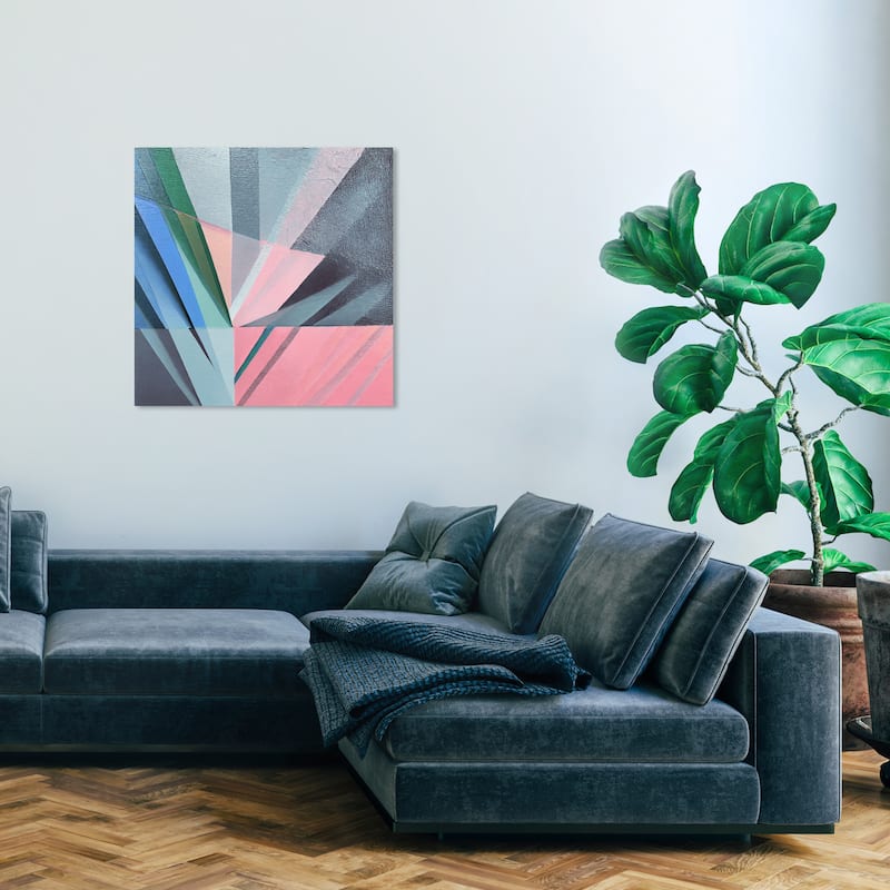 Wynwood Studio Abstract Geos Morning Blue and Modern & Contemporary Wall Art Canvas Print - 30 x 30