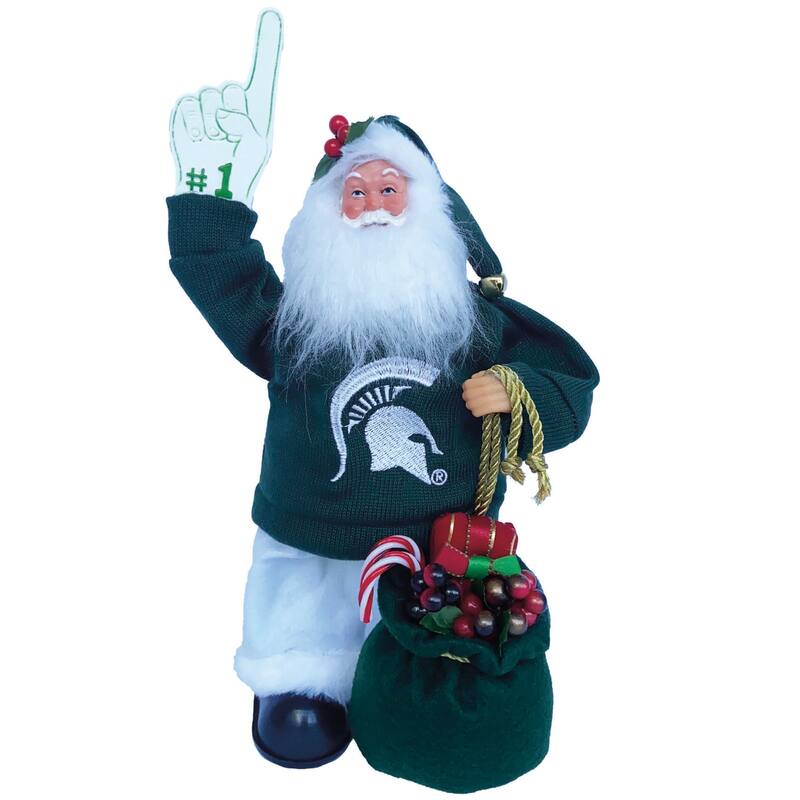 NCAA 12" Michigan State Animated/Musical Santa