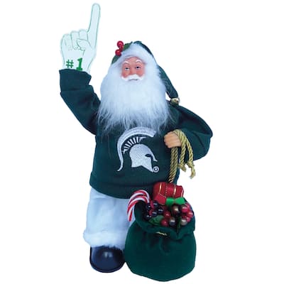 NCAA 12" Michigan State Animated/Musical Santa