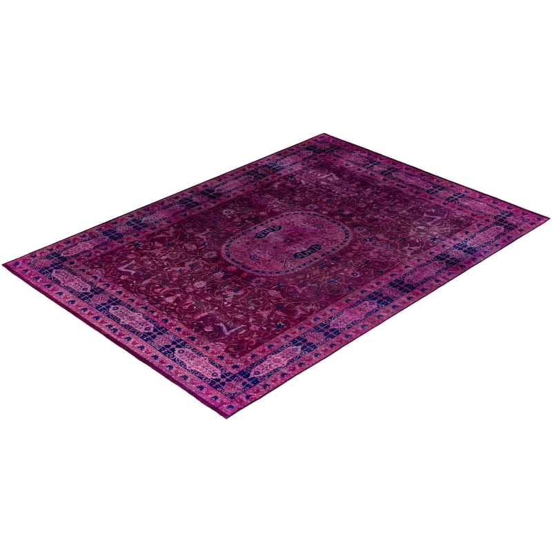 Contemporary Overdyed Wool Hand Knotted Area Rug - 8' 10" x 12' 3"