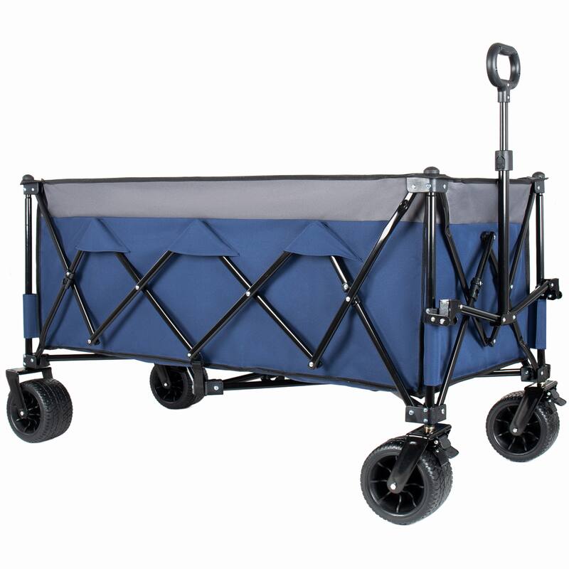 51"Extended Heavy-Duty Foldable Utility Wagon,480lbs,Patented Ultra-Stable Frame,1:6 Space-Saving Fold,Portable and Collapsible
