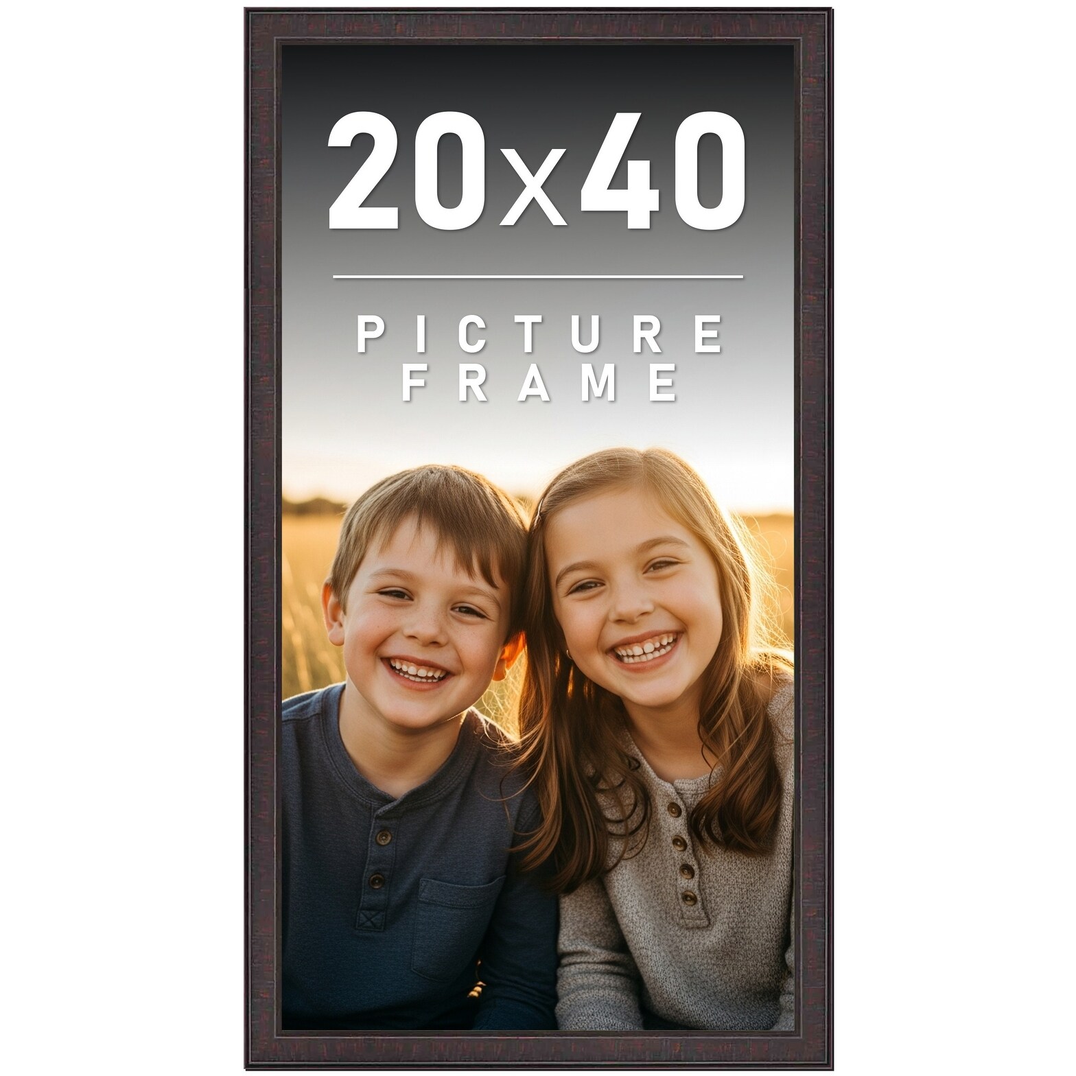 20x40 Frame Brown Solid Wood Picture Frame - Complete Modern Photo