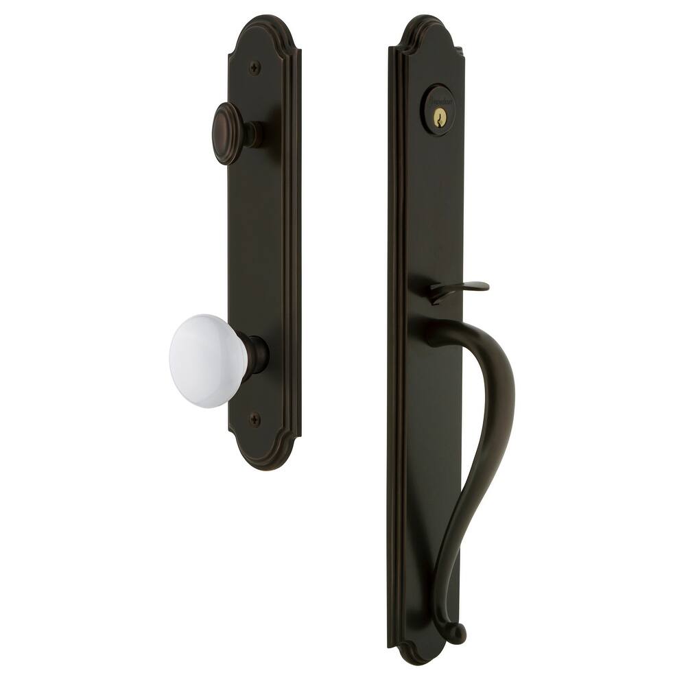 Grandeur Arc Solid Brass Rose Keyed Entry Single Cylinder Full Plate