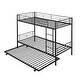 preview thumbnail 9 of 10, Twin-Over-Twin Metal Bunk Bed With Trundle,Can be Divided into two beds,No Box Spring needed