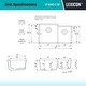 preview thumbnail 4 of 6, 32 Inch Lexicon Platinum Quartz Composite Drop-in Undermount Galaxy Concrete - 19" W x 32" L x 9.75" H
