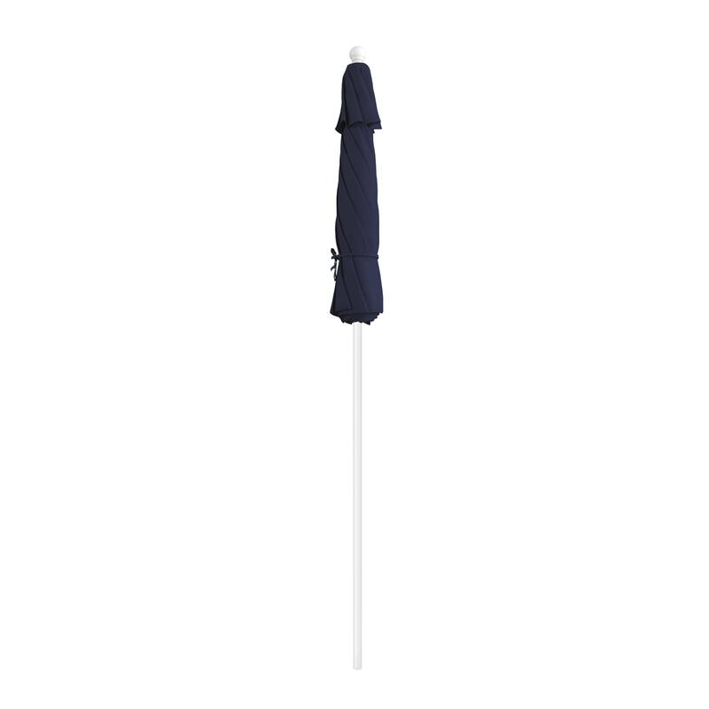 California Umbrella 7.5' Venture Series Patio Umbrella, White Aluminum Pole Fiberglass Ribs Push Lift, Pacifica Pacific Blue
