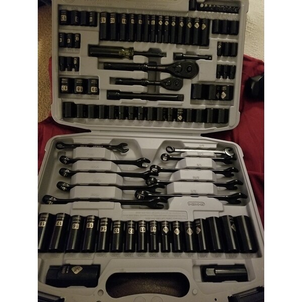Stanley 92-839 99-Piece Black Chrome Socket Set SAE Metric Black Chrome 1 Set