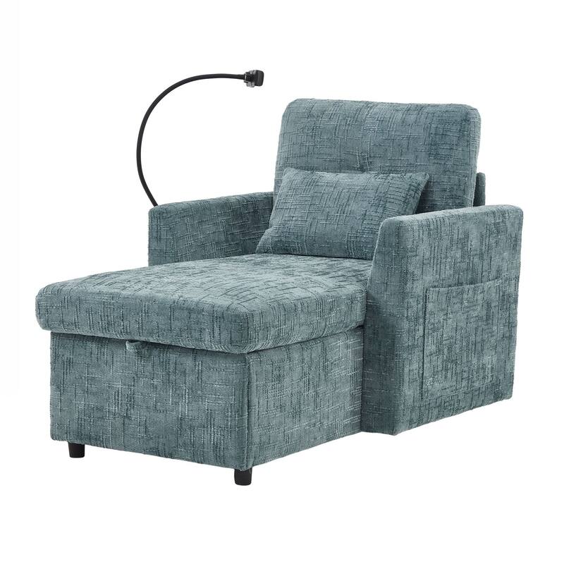 Multifunctional Lazy Person Sofa Recliner can be Stored Storage Backrest with Cell Phone Bracket Single Leisure Chair