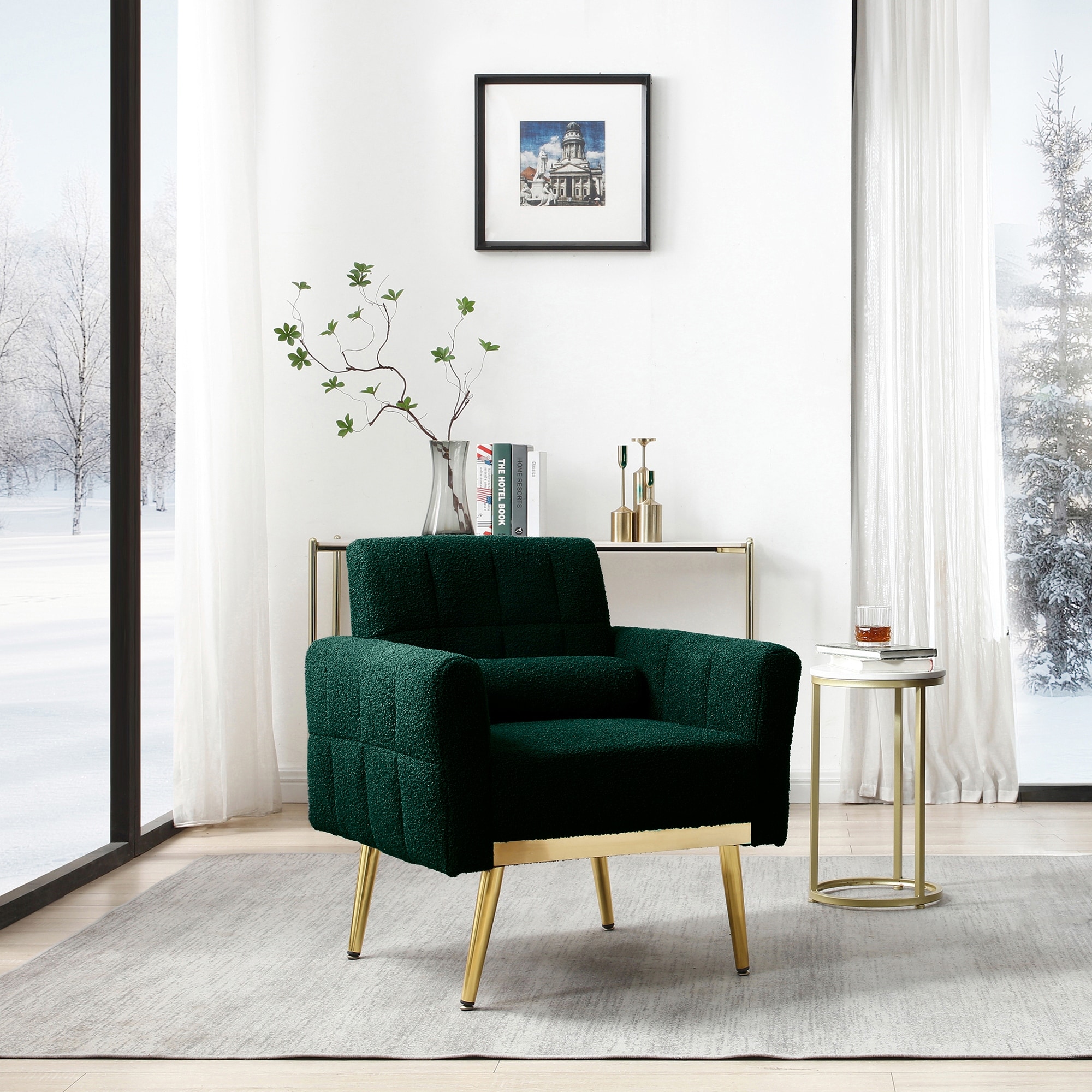 Emerald green reading chair sales