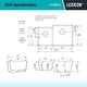 preview thumbnail 9 of 10, Lexicon Platinum Quartz 40/60 Double Bowl Kitchen Sink