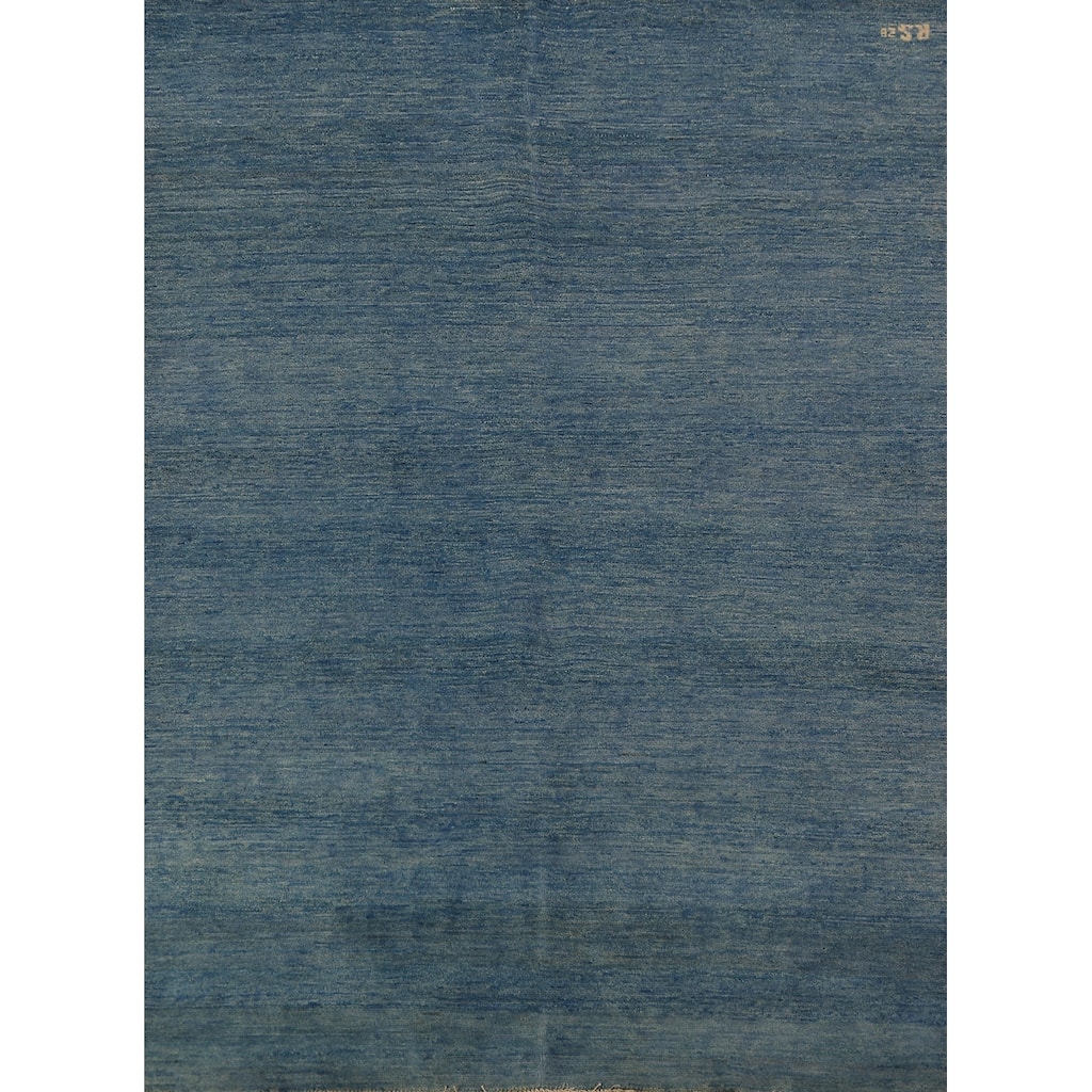 Striped Blue Gabbeh Modern Oriental Rug Handmade Wool Carpet - 4'9" x 6'5"