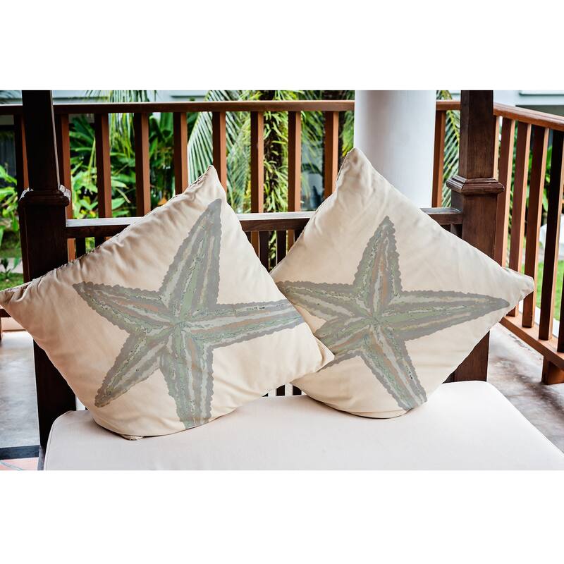 Large Starfish Nautical Indoor/Outdoor Throw Pillow