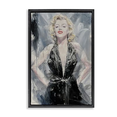 Stupell Classic Stylish Marilyn Framed Floater Canvas Wall Art Design By Lucille Lee