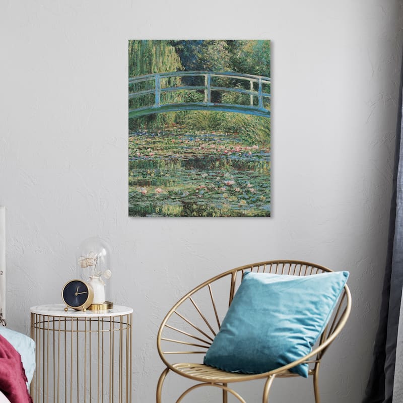 Wynwood Studio Canvas Floral and Botanical Inspired by Monet II Green and Teal French Country Wall Art Canvas Print - 24 x 20