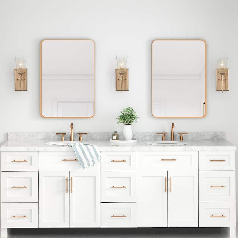 Mirha Mid-Century Modern Industrial Dimmable Glass Wall Sconce Bathroom Vanity Lights Foyer Powder room Hallway