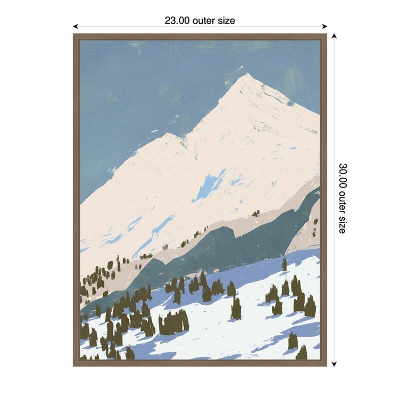 Bunny Slopes I by Jacob Green Framed Canvas Wall Art Print - Sylvie Dark Gold - 23 x 30 in