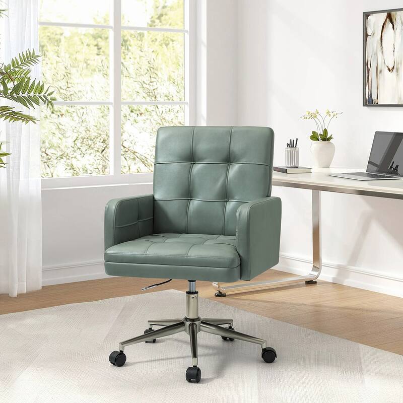 Lorenz Modern Vegan Leather Height-adjustable Office Chair with 5 Wheels by HULALA HOME