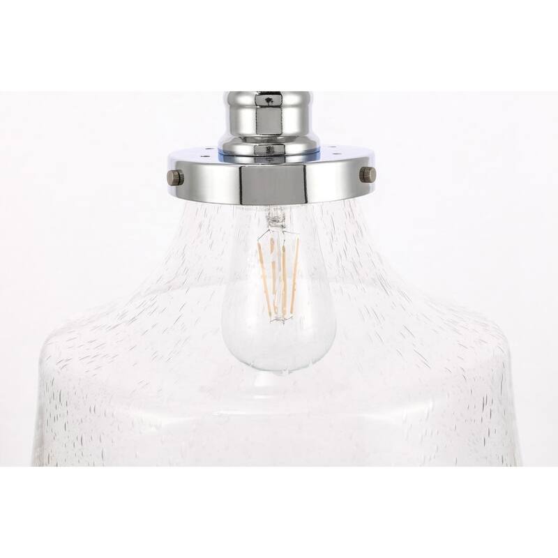 Klyle 1-Light Clear Bubble Glass Flush mount
