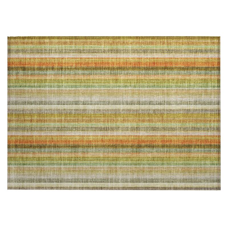 Machine Washable Indoor/ Outdoor Striped Chantille Rug