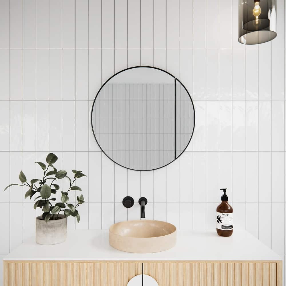 One Door Steel Frame Round Shape Medicine Cabinet