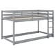 preview thumbnail 7 of 11, Stylish & Simple Twin Bunk Bed,Twin over Twin Floor Bunk Bed with Ladder