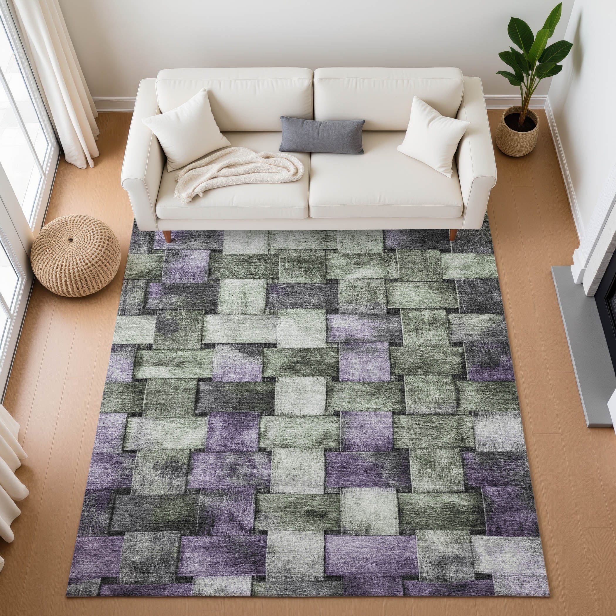 Premium Washable Super Soft Basketweave Mayfield Rug