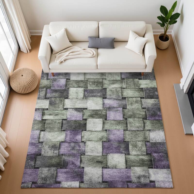 Premium Washable Super Soft Basketweave Mayfield Rug - Sage - 3' x 5'
