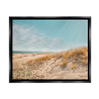 Stupell Sandy Ocean Beach Sun Rays Floater Canvas Wall Art by Brooke T ...