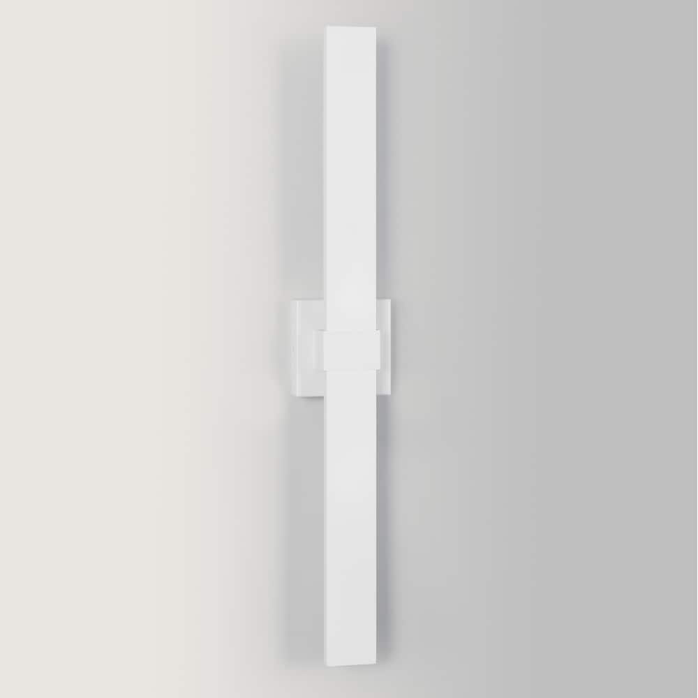 1-Light Black/White Aluminum LED Outdoor Wall Sconce