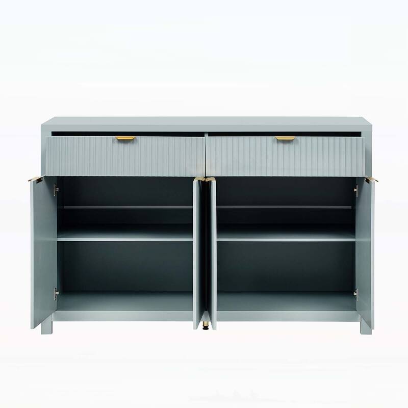 Modern Wave-Pattern Sideboard Cabinet with Drawers,Doors,for Various Living Spaces