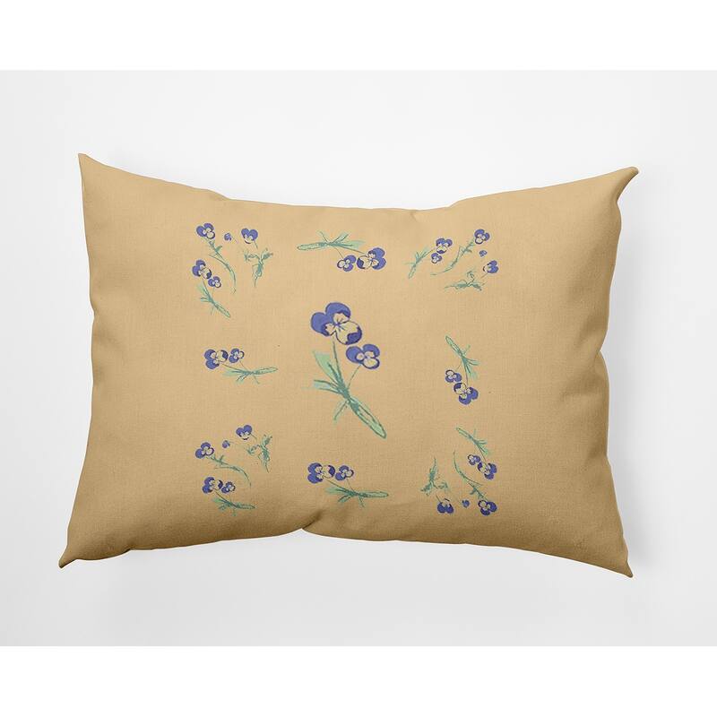 Violets Scattered Decorative Throw Pillow - Corn Stalk - 14" x 20"