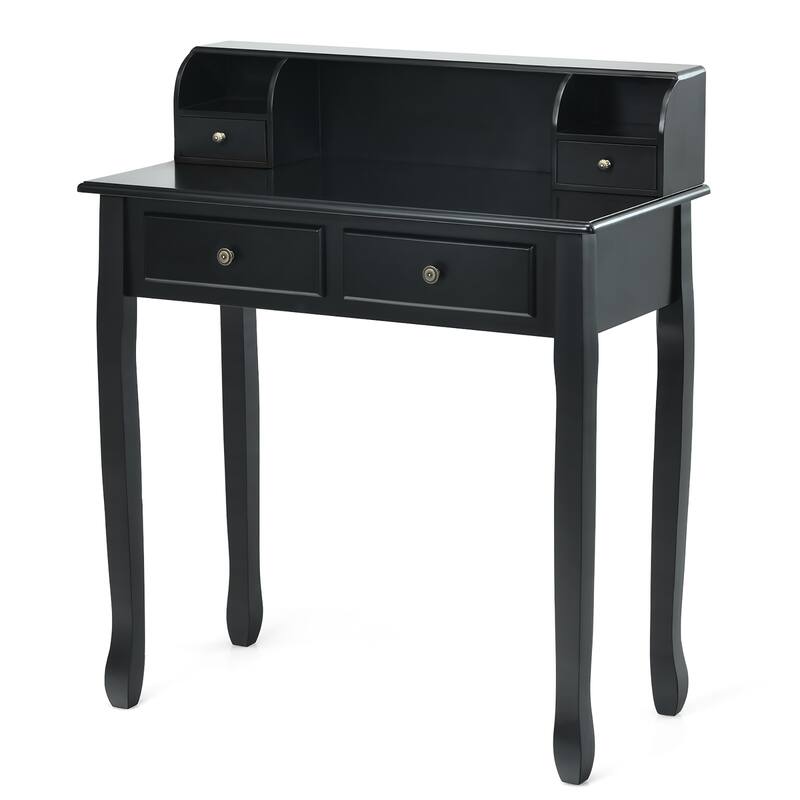 Costway Writing Desk Mission White Home Office Computer Desk 4 Drawer